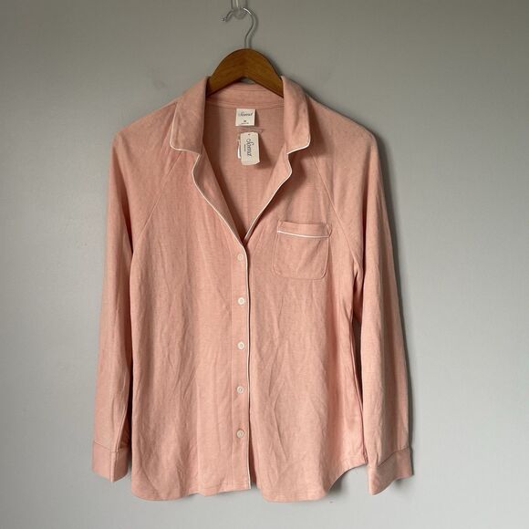 Soma Other - Soma Double Knit Notch Collar Pajama Lougewear Top Rose Blush Women's Medium
